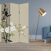 1" x 48" x 72" Multi Color Wood Canvas Plum Blossom  Screen