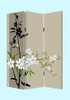 1" x 48" x 72" Multi Color Wood Canvas Plum Blossom  Screen