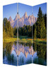 1 x 48 x 72 Multi Color Wood Canvas Mountain Peaks  Screen