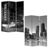 1" x 48" x 72" Multi Color Wood Canvas Chicago  Screen