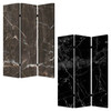 1" x 48" x 72" Multi Color Wood Canvas Black Marble  Screen