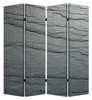 1" x 84" x 84" Multi Color Wood Canvas Black Slate  Screen