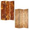 1" x 48" x 72" Multi Color Wood Canvas Brown Marble  Screen