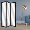 1 x 50 x 69 Black Glass & Wood Mirror  Screen