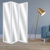 1 x 50 x 69 White Glass & Wood Mirror  Screen