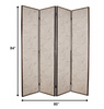 1 x 80 x 84 Beige Wood & Fabric  Screen