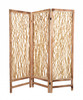 1 x 60 x 69 Brown 3 Panel Wood Foldable  Screen
