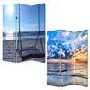 1" x 48" x 72" Multi Color Wood Canvas Seaside Serenity  Screen