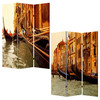 1" x 48" x 72" Multi Color Wood Canvas Venice  Screen