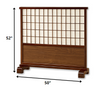 50" x 1" x 52" Brown, Wood, Shoji Stand Screen