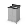 24" Grey Addington Vanity, Black Granite Vanity Top, undermount rectangle bowl