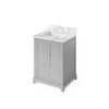 24" Grey Addington Vanity, Calacatta Vienna Quartz Vanity Top, undermount rectangle bowl