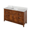 60" Chocolate Chatham Vanity, Calacatta Vienna Quartz Vanity Top, undermount rectangle bowl