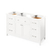 60" White Chatham Vanity, Calacatta Vienna Quartz Vanity Top, undermount rectangle bowl