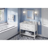 48" White Adler Vanity, Calacatta Vienna Quartz Vanity Top, undermount rectangle bowl