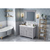 48" Grey Chatham Vanity, Calacatta Vienna Quartz Vanity Top, undermount rectangle bowl