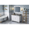 48" White Chatham Vanity, Boulder Cultured Marble Vanity Top, undermount rectangle bowl