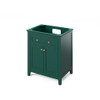 30" Forest Green Chatham Vanity, Calacatta Vienna Quartz Vanity Top, undermount rectangle bowl