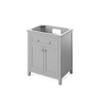 30" Grey Chatham Vanity, Black Granite Vanity Top, undermount rectangle bowl