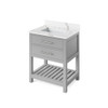 30" Grey Wavecrest Vanity, Calacatta Vienna Quartz Vanity Top, undermount rectangle bowl