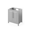 30" Grey Cade Vanity, White Carrara Marble Vanity Top, undermount rectangle bowl