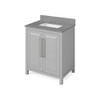 30" Grey Cade Vanity, Steel Grey Cultured Marble Vanity Top, undermount rectangle bowl