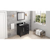 36" Black Cade Vanity, left offset, Black Granite Vanity Top, undermount rectangle bowl