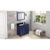 36" Hale Blue Cade Vanity, left offset, Black Granite Vanity Top, undermount rectangle bowl