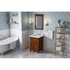 24" Chocolate Chatham Vanity, White Carrara Marble Vanity Top, undermount rectangle bowl