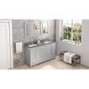 60" Grey Cade Vanity, double bowl, Boulder Cultured Marble Vanity Top, undermount rectangle bowl