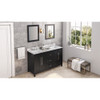 60" Black Cade Vanity, double bowl, Calacatta Vienna Quartz Vanity Top, two undermount rectangle bowls