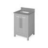 24" Grey Cade Vanity, Steel Grey Cultured Marble Vanity Top, undermount rectangle bowl