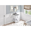 24" White Wavecrest Vanity, Boulder Cultured Marble Vanity Top, undermount rectangle bowl