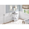 24" White Wavecrest Vanity, Steel Grey Cultured Marble Vanity Top, undermount rectangle bowl