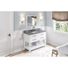 48" White Wavecrest Vanity, Boulder Cultured Marble Vanity Top, undermount rectangle bowl