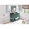 48" Forest Green Wavecrest Vanity, Black Granite Vanity Top, undermount rectangle bowl