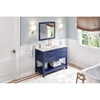 48" Hale Blue Wavecrest Vanity, Calacatta Vienna Quartz Vanity Top, undermount rectangle bowl