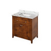 36" Chocolate Chatham Vanity, Calacatta Vienna Quartz Vanity Top, undermount rectangle bowl