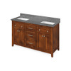 60" Chocolate Chatham Vanity, double bowl, Boulder Cultured Marble Vanity Top, two undermount rectangle bowls