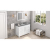 48" White Cade Vanity, Boulder Cultured Marble Vanity Top, undermount rectangle bowl