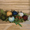 FROSTED GLASS ORNAMENTS, SET OF 6 ASSORTED COLORS