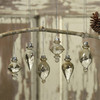 CLASSIC GLASS ORNAMENTS - SET OF 6, ASSORTED - ANTIQUE SILVER GLITTERED