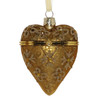 BEJEWELED HEART LOCKET ORNAMENT, GLASS - GOLD - GOLD