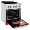 ZLINE 24" 2.8 cu. ft. Induction Range with a 3 Element Stove and Electric Oven in Red Matte RAIND-RM-24