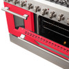 Forno Vittorio- 48" Freestanding Gas Range with Red Door FFSGS6244-48RED