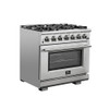 Forno Capriasca - 36" Titanium Gas Range, 6 burner, with professional oven FFSGS6260-36