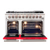 Forno Capriasca - 48" Titanium Gas Range with Red door FFSGS6260-48RED