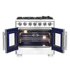 Forno Capriasca - 36" Titanium Gas Range, Double fire furnace head 6 burner, with professional oven, with French Door Oven Access FFSGS6460-36