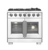 Forno Capriasca - 36" Titanium Gas Range, Double fire furnace head 6 burner, with professional oven, with French Door Oven Access FFSGS6460-36