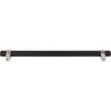 Jeffrey Alexander 224 mm Center-to-Center Matte Black with Satin Nickel Key Grande Cabinet Bar Pull 5224MBSN